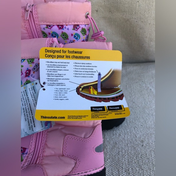 Snow Boots Dream Pairs Big Girl Mid Calf waterproof insulation boots pink size 3 - Picture 13 of 15